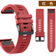 適用于佳明Fenix5 5s 5x 7x6xplus飛耐時(shí)Fenix3hr快拆硅膠手表帶戶(hù)外運動(dòng)表鏈 紅色 26mm