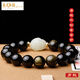 慈元閣和田玉貔貅手鏈男女士情侶十二生肖黑耀石瑪瑙佛珠手串送女友禮物 屬雞不動(dòng)尊手鏈男款