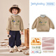 JELLYBABY加絨保暖衛(wèi)衣高領男女童套頭衛(wèi)衣戶外運動服【卡通印花】秋冬裝 深杏 110 CM