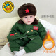 G.duck軍大衣兒童套裝加絨軍綠色嬰兒棉衣加厚寶寶棉服東北小孩冬季衣服 軍大衣_分體款送帽子包包 90 cm 建議22-26斤