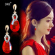 大絨鵝紅色耳環(huán)女2024年新款潮韓國禮物復古設計感輕奢無(wú)耳洞耳夾 石榴紅