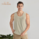 三針萊卡純棉背心男夏季白色打底跨欄健身無(wú)袖寬松汗衫坎肩運動(dòng)透氣 嫩綠【100%棉】 2XL /建議135-150斤