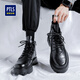 波圖蕾斯男靴系帶加絨馬丁靴英倫風(fēng)復古工裝靴子厚底短靴 6575 黑色 40