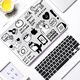 TLXT透明殼蘋果macbook保護(hù)殼pro14筆記本m1電腦air13M2ins貼紙風(fēng)爆款保護(hù)套16寸外殼通用15帶散熱孔M4 「心情」T626 贈黑色鍵盤膜+防塵塞 帶觸控Pro15(1707-1