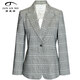 JAN AN NO簡(jiǎn)愛(ài)諾22年春夏新品時(shí)尚西服套裝綠格外套女JA025122XF 西服JA025122XF 40