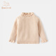 班喜迪女童毛衣春秋款2026新款洋氣寶寶公主套頭上衣兒童針織打底衫秋裝 米色 90
