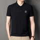 逐夢(mèng)顏夏季新款刺繡翻領(lǐng)polo衫T恤男潮精神小伙短袖男韓版修身網(wǎng)紅潮牌t 6037黑色 M