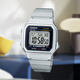 卡西歐（CASIO）小方塊防水情侶百搭時(shí)尚腕表A158WA A159/LA670-1金色簡(jiǎn)約電子表 B650皓月銀大眾配色 【贈送貼膜】