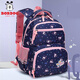 巴布豆 可愛(ài)印花書(shū)包女孩小學(xué)生1-3-6年級輕便減負防潑水雙肩包大容量?jì)和嘲變簣@大班 寶藍色 大號(建議3-6年級)