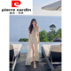 皮爾卡丹（pierre cardin）純欲鏤空連衣裙女夏季三亞旅行穿搭沙灘裙性感辣妹海邊度假吊帶裙 白色 S