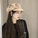 叕二叕八角帽子女士帽子冬季女士帽子女秋冬天帽子女百搭貝雷帽女報童帽 卡其色