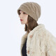 7PM羊絨帽女針織帽女秋冬中老年毛線(xiàn)帽女士套頭帽護耳堆堆帽女月子帽 駝色(彈性頭圍)