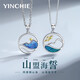 銀千惠925銀項(xiàng)鏈女銀情侶項(xiàng)鏈一對韓版?zhèn)€性潮人男女款簡約鎖骨鏈配飾生日520情人節(jié)禮物送女友 情侶一對（男銀鏈+女銀鏈）+普通版（14mm）