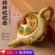 金格羽黃銅把把壺手玩件蓋子可旋轉把把壺打麻將茶壺轉轉把玩件客廳擺件 新款把把壺（可轉動(dòng)）