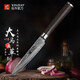 信作（XINZUO）大馬士革鋼萬(wàn)用刀水果切片刀削皮刀具廚房多功能小刀家用果皮刀