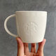 星巴克（Starbucks）風(fēng)浮雕大容量馬克杯經(jīng)典簡(jiǎn)約店內專(zhuān)用杯白色陶瓷咖啡杯辦公杯 店內專(zhuān)用杯T杯