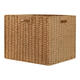 夢(mèng)納思草藤編格子柜收納筐桌面雜物零食衣服玩具編織收納籃 駝色 大號(長(cháng)寬高33×33×33)
