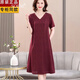 SOEM重磅真絲連衣裙高端女夏季桑蠶絲寬松裙 紅色 4XL 140-150斤