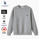 U.S. POLO ASSN.衛衣男加絨重磅長(cháng)袖t恤保暖打底衫男士百搭上衣淺灰色 M