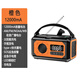 DEMOCENT12000毫安多功能防災應急手搖發(fā)電收音機手動(dòng)發(fā)電手電筒太陽(yáng)能便攜式戶(hù)外露營(yíng)收音機裝備 橙色內置12000毫安【帶指南針+帶耳機孔+快充】