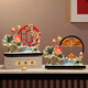 赟婭新中式家居客廳創(chuàng)意蓮花擺件入戶玄關(guān)展示柜裝飾高檔結(jié)婚新房禮品 和和美美—荷葉裝飾擺件