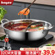拜格（BAYCO）鴛鴦鍋32CM大容量火鍋專(zhuān)用鍋具湯鍋電磁爐用煤燃氣灶涮鍋BG1589