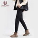 孕尚孕婦褲秋冬季外穿衛褲孕期大碼運動(dòng)褲加絨加厚孕媽裝托腹打底褲子 黑色【羊羔絨款】 L【建議100～130斤】