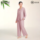 金利來(lái)棉家居服女長(cháng)袖長(cháng)褲睡衣套裝翻領(lǐng)純色外穿 遠山紫 M (160)