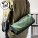 BOY CLN品牌 背包斜挎包男 時(shí)尚休閑日系圓筒包大容量運動(dòng)手提健身包輕便旅行戶(hù)外便攜隨身單肩包女 軍綠色 中