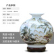 汪洋大海景德鎮(zhèn)瓷器花瓶青花瓷中式客廳插花家居裝飾工藝品博古架陶瓷擺件 黃山川秀色石榴+木底座