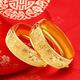 結婚龍鳳手鐲新娘沙金鐲子黃銅鍍金龍鳳手鐲婚慶寬版仿金飾品 20mm（單個(gè)）