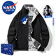 NASA MARVELNASA官方潮牌聯(lián)名男裝夾克男外套上衣男士秋冬季新款雙面穿美 灰色 XL (145斤-160斤)