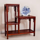 榆樹(shù)林實(shí)木花架客廳高低三聯(lián)體榆木室內奇石盆景架工藝品架子電視柜邊幾 二連體【栗子紅色】