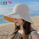 紅蜻蜓（RED DRAGONFLY）帽子女款夏季韓版防曬遮陽帽海邊旅游防紫外線時(shí)尚遮臉沙灘旅行帽 [雙面可戴]米色+黃色