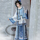 漢虞葵青瓷暖香原創(chuàng)晚清漢女漢服2024新款秋冬季改良加厚馬甲超仙氣古裝 青花瓷 馬甲+里衣+馬面裙 S