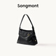 Songmont【李娜同款】山下有松循跡系列hobo包植鞣牛皮斜挎軟包七夕禮物 煙墨黑 小號(hào) 現(xiàn)貨