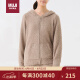 无印良品（MUJI）女式 发热毛毛纱家居拉链上衣 家居服 睡衣 灰棕色 Ｓ～Ｍ 