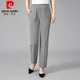 皮爾卡丹（pierre cardin）2025夏季薄款棉麻女士褲子中年老年女褲高腰褲寬松松緊腰休閑九分 透氣棉麻深灰色一條裝 3XL 125-140斤