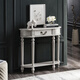柏爾頓 美式實(shí)木超薄玄關(guān)桌歐式輕奢靠墻玄關(guān)柜走廊過(guò)道玄關(guān)臺端景柜 高級灰80*23.5*90cm