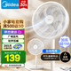 美的（Midea）電風扇家用7葉落地扇搖頭電風扇循臥室宿舍輕音風扇臺式桌面小型風扇臺地兩用升級款 白色丨7葉臺地兩用