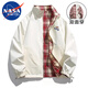 NASA MARVEL夾克男春秋季外套時尚潮流立領雙面穿寬松休閑情侶款 卡其 2XL