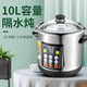 歐康不銹鋼電燉鍋大容量隔水燉鍋陶瓷燉盅家用全自動智能預(yù)約電煲湯鍋養(yǎng)生煲煮粥燉檸檬膏保溫定時 10L雙膽（配3.5L燉盅） 10L