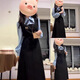 具趣春秋季假兩件學院風長袖連衣裙子女2025新款教資面試韓系穿搭套裝 M碼95-115斤