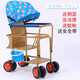 小卜麥童雙層編制夏季嬰兒推車(chē)護欄增高仿藤編推車(chē)寶寶兒童小孩車(chē) 加高護欄可站立+藤編盤(pán)+藍佩奇棚