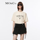 MO&Co.【抗菌防螨】字母愛(ài)心組合印花圓領(lǐng)短袖寬松純棉T恤上裝新年紅 杏黃色 S 160
