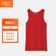 宜而爽背心男士純棉寬松汗衫全棉運動(dòng)跨欄汗衫老頭衫無(wú)袖打底MD8101N 新年紅單件裝 2XL (180)