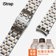 istrap適用天梭手表帶1853男表鏈T099不銹鋼精鋼配件天梭杜魯爾鋼表帶  21mm丨間玫金【T099.407/408