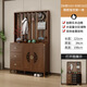 巨萬(wàn)佳木門(mén)口鞋柜掛衣架一體靠墻收納柜新中式家用實(shí)木框入戶(hù)走廊玄關(guān)高柜 胡桃色【121*34*198cm】