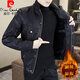 皮爾卡丹（pierre cardin）男士立領(lǐng)加絨皮衣外套冬季2025新款加厚保暖皮夾克痞帥機車服棉衣 黑色【加厚】 加絨 L 105-120斤