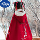 迪士尼（Disney）兒童加絨加厚披風(fēng)斗篷中國風(fēng)女童公主披肩保暖防風(fēng)外套寶寶漢服冬 紅色 130 cm暖手寶眉心貼衣長(cháng)85